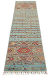 2x8 Light Blue and Multicolor Tribal Runner