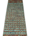 2x8 Light Blue and Multicolor Tribal Runner