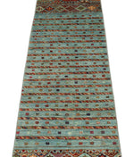 2x8 Light Blue and Multicolor Tribal Runner