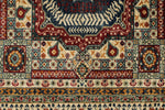 6x8 Ivory and Multicolor Turkish Tribal Rug