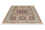 6x8 Ivory and Multicolor Turkish Tribal Rug