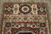 6x8 Ivory and Multicolor Turkish Tribal Rug