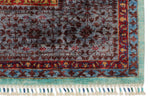 8x10 Light Blue and Purple Turkish Tribal Rug