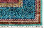 8x10 Light Blue and Turquoıse Turkish Tribal Rug