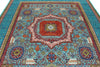 8x10 Light Blue and Turquoıse Turkish Tribal Rug