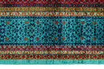 8x10 Light Blue and Turquoıse Turkish Tribal Rug