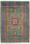 5x7 Turquoıse and Gray Turkish Tribal Rug