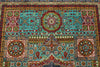 5x7 Turquoıse and Gray Turkish Tribal Rug