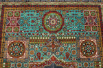 5x7 Turquoıse and Gray Turkish Tribal Rug