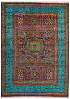 7x10 Red and Turquoise Turkish Tribal Rug