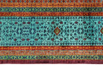 7x10 Red and Turquoise Turkish Tribal Rug