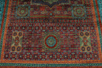 7x10 Red and Turquoise Turkish Tribal Rug