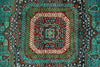 7x10 Turquoise and Multicolor Turkish Tribal Rug