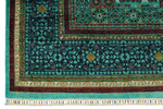 7x10 Turquoise and Multicolor Turkish Tribal Rug