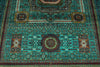 7x10 Turquoise and Multicolor Turkish Tribal Rug