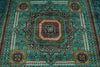 7x10 Turquoise and Multicolor Turkish Tribal Rug