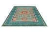 7x10 Green and Turquoise Turkish Tribal Rug