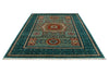 7x10 Green and Turquoise Turkish Tribal Rug