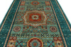 7x10 Green and Turquoise Turkish Tribal Rug