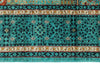 7x10 Green and Turquoise Turkish Tribal Rug