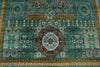 7x10 Turquoise and Green Turkish Tribal Rug