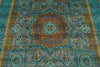 7x10 Turquoise and Green Turkish Tribal Rug