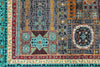 6x8 Gray and Light Blue Turkish Tribal Rug