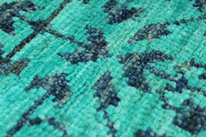 6x8 Green and Turquoıse Turkish Tribal Rug