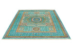 6x8 Green and Turquoıse Turkish Tribal Rug