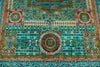 6x8 Green and Turquoıse Turkish Tribal Rug