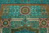 6x8 Green and Turquoıse Turkish Tribal Rug