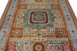 6x8 Multicolor and Gray Turkish Tribal Rug