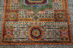 6x8 Multicolor and Gray Turkish Tribal Rug