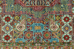 6x8 Light Green and Light Blue Turkish Tribal Rug