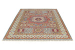 6x8 Multicolor and Light Blue Turkish Tribal Rug