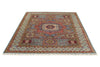 6x8 Multicolor and Light Blue Turkish Tribal Rug