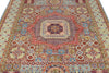 6x8 Multicolor and Light Blue Turkish Tribal Rug