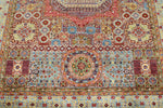 6x8 Multicolor and Light Blue Turkish Tribal Rug