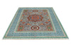 6x8 Gray and Light Blue Turkish Tribal Rug