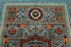 6x8 Gray and Light Blue Turkish Tribal Rug