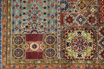 6x8 Multicolor and Blue Turkish Tribal Rug