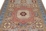 6x8 Multicolor and Blue Turkish Tribal Rug