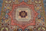 6x8 Multicolor and Blue Turkish Tribal Rug