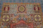 6x8 Multicolor and Blue Turkish Tribal Rug