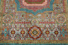 5x7 Light Gray and Turquoıse Turkish Tribal Rug