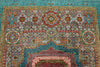 5x7 Light Gray and Turquoıse Turkish Tribal Rug