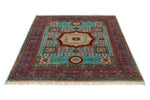 5x6 Turquoıse and Purple Turkish Tribal Rug