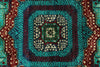 6x8 Green and Navy Turkish Tribal Rug