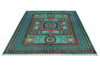 6x8 Green and Navy Turkish Tribal Rug