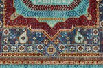 6x8 Blue and Turquoıse Turkish Tribal Rug